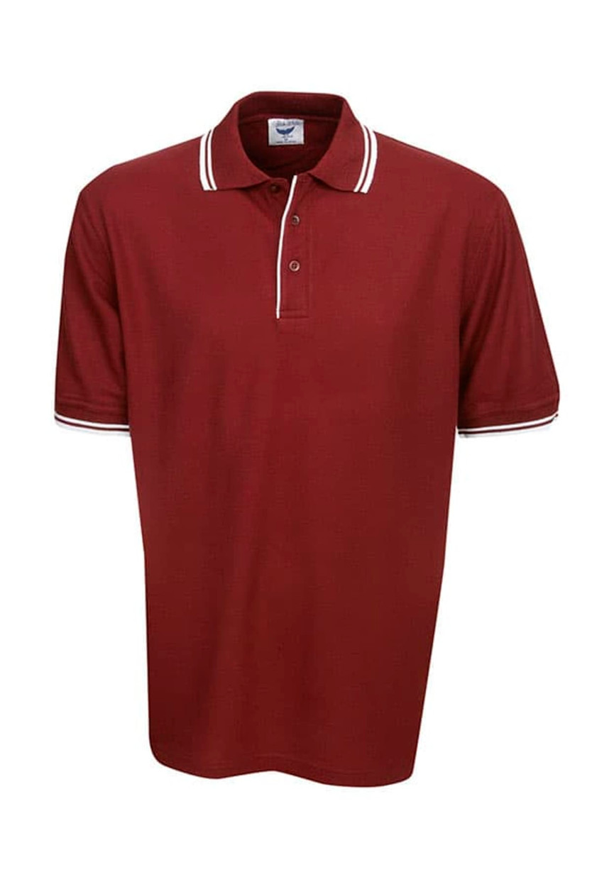 Pique Polo with Striped Collar and Cuff