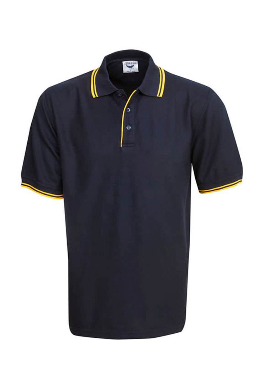 Pique Polo with Striped Collar and Cuff