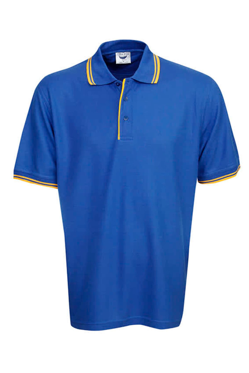 Pique Polo with Striped Collar and Cuff