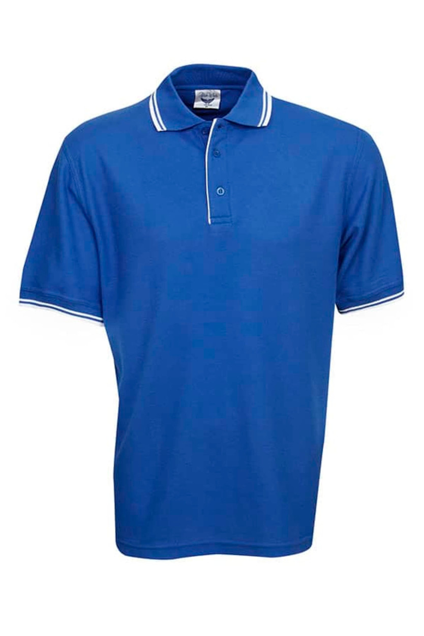 Pique Polo with Striped Collar and Cuff