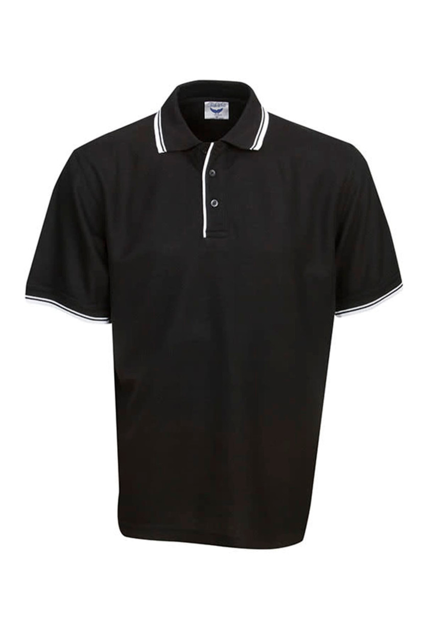 Pique Polo with Striped Collar and Cuff || 72-P51K
