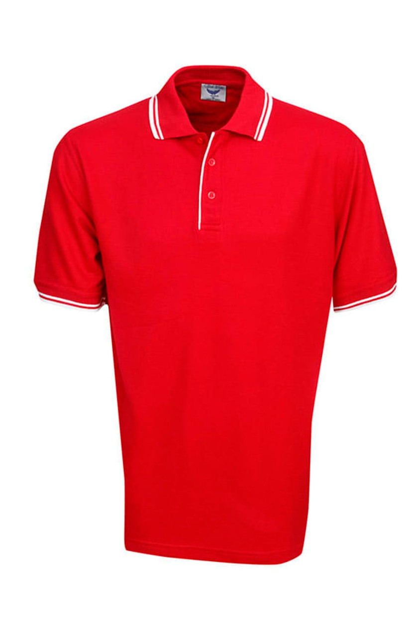 Pique Polo with Striped Collar and Cuff || 72-P51K