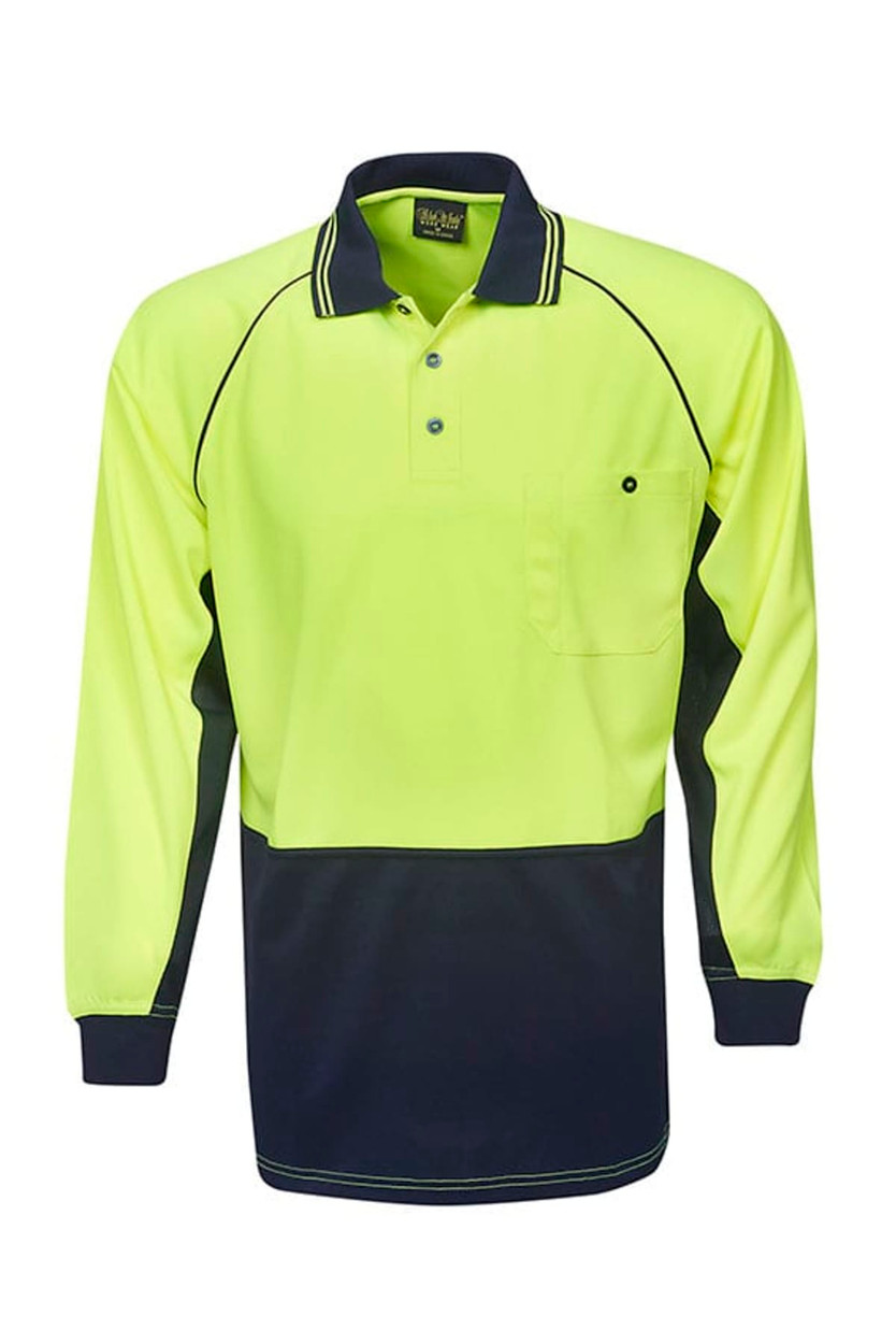 Hi Vis Raglan Sleeve Polo Long Sleeve