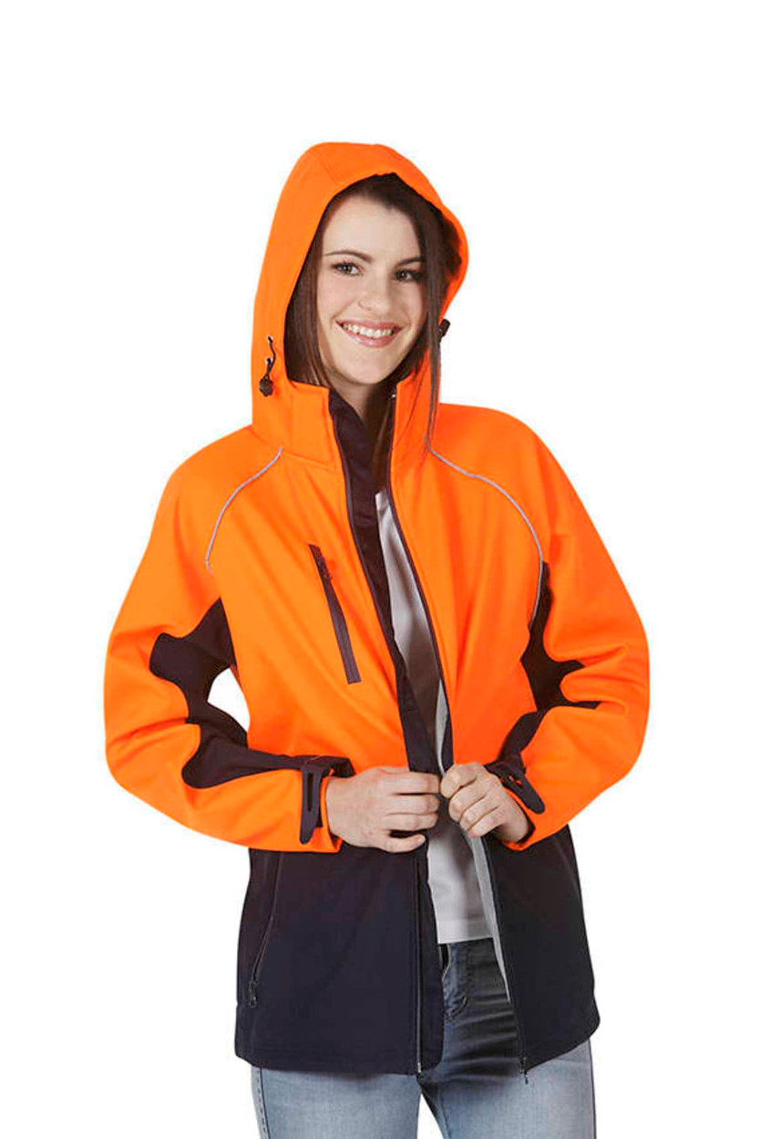 Hooded Hi Vis Soft Shell Jackets Day Use