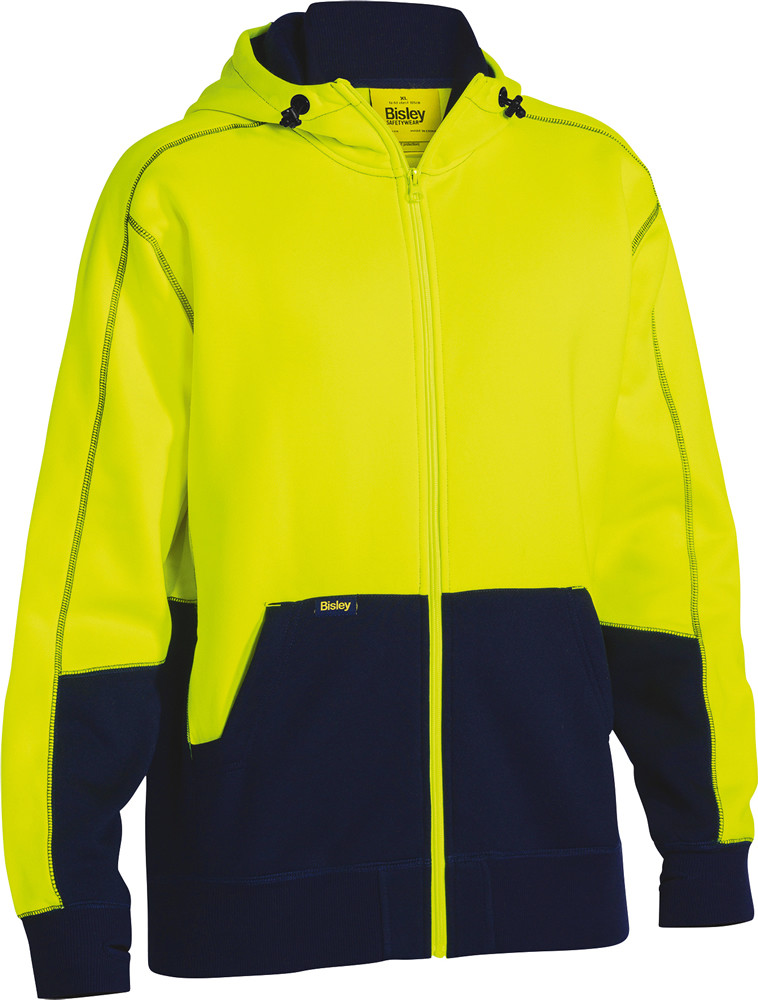 Hi Vis Zip Front Fleece Hoodie
