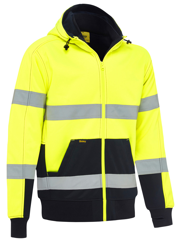 Taped Hi Vis Fleece Hoodie with Sherpa Lining