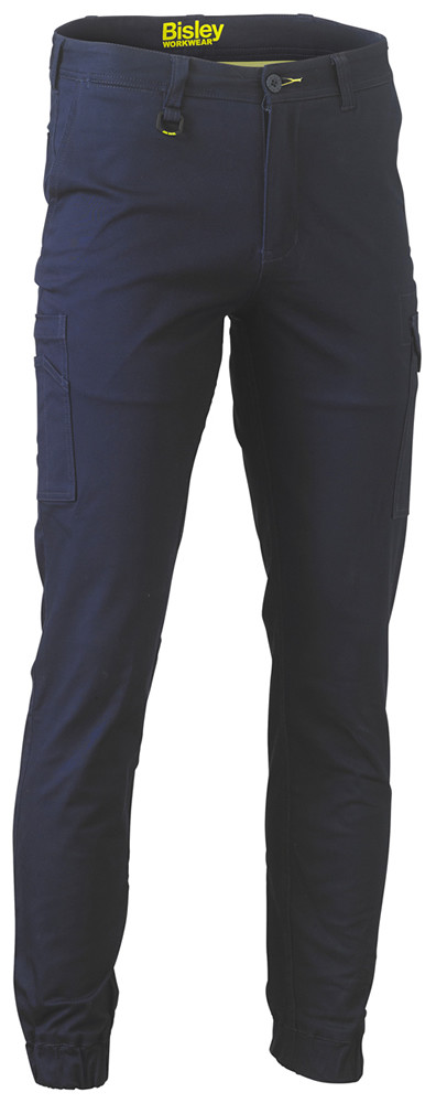 Stretch Cotton Drill Cargo Cuffed Pants
