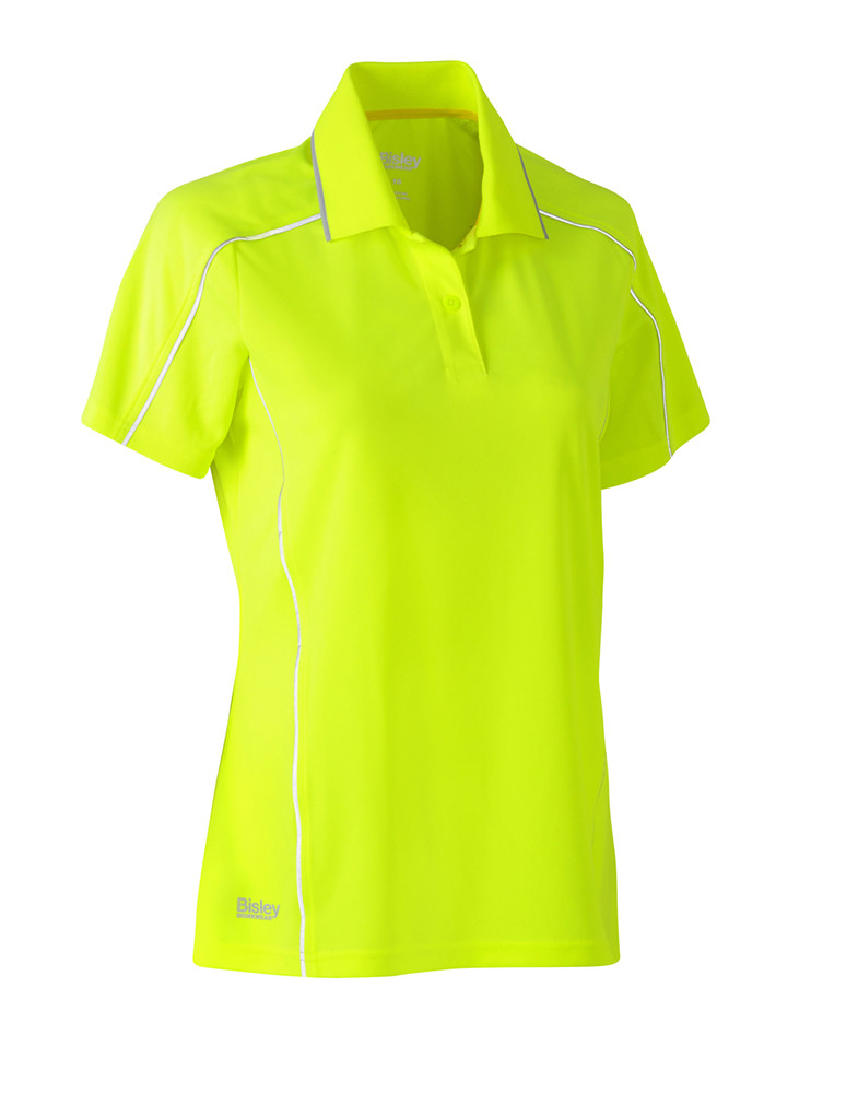 Women's Cool Mesh Polo Shirt with Reflective Piping