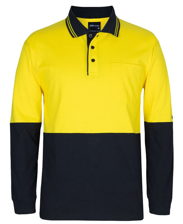 Hi Vis L/S Cotton Polo