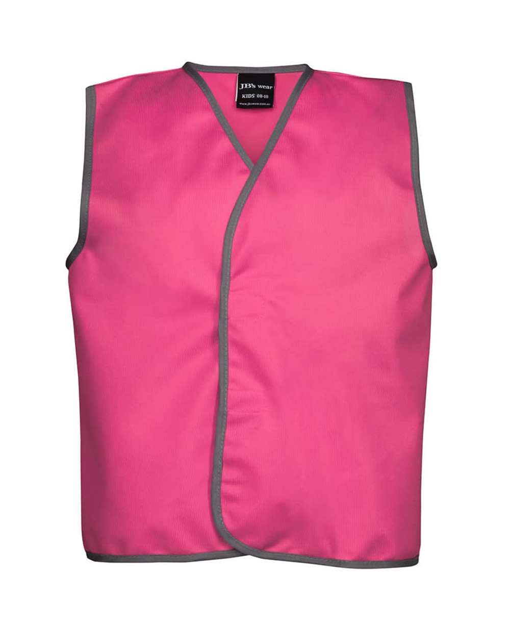 A pink tricot sports vest with grey trim and a branding logo. Ideal for team activities or sports events.