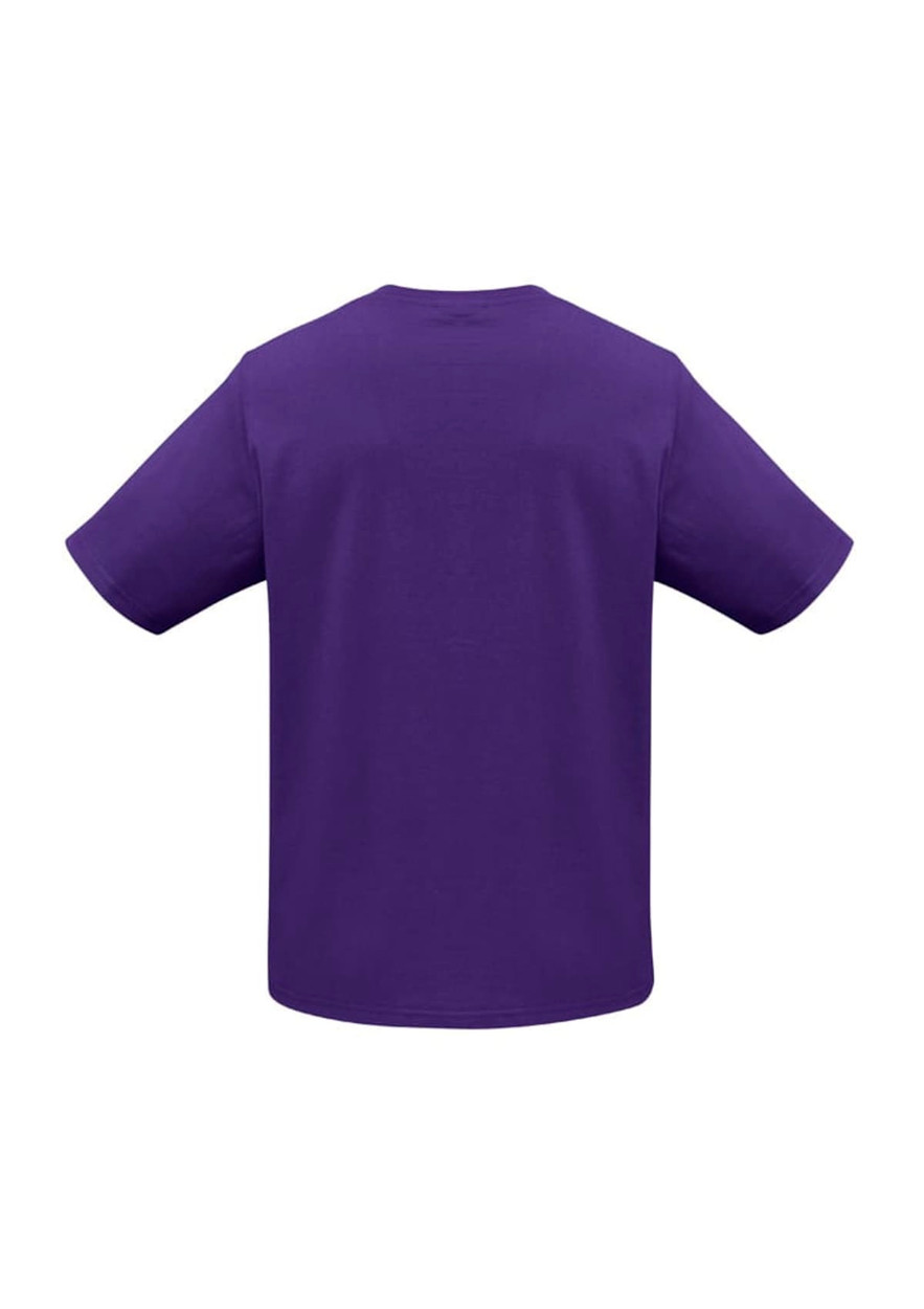 A purple short sleeve t-shirt with a relaxed fit and no visible branding on the back.