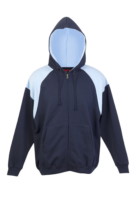 Men's Shoulder Contrast Zip Hoodie