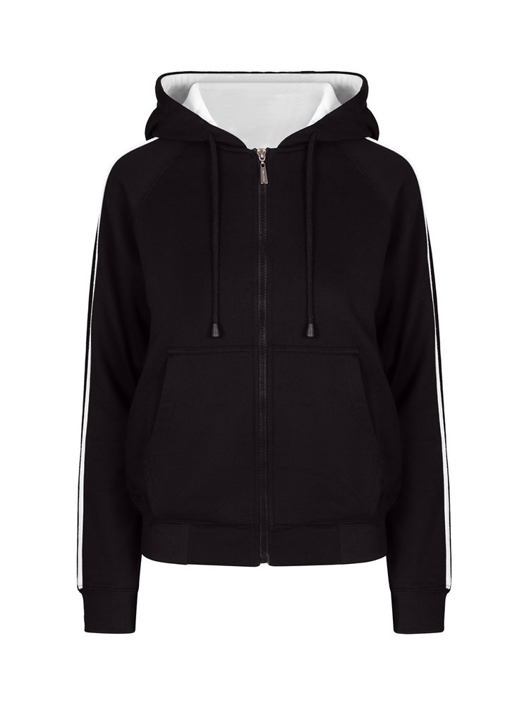 Ladies/Junior Stripe Sleeves Hoodies