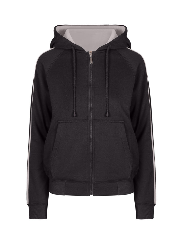 Ladies/Junior Stripe Sleeves Hoodies