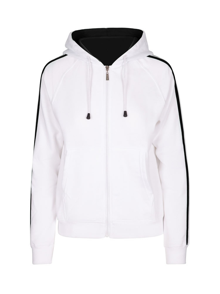 Ladies/Junior Stripe Sleeves Hoodies