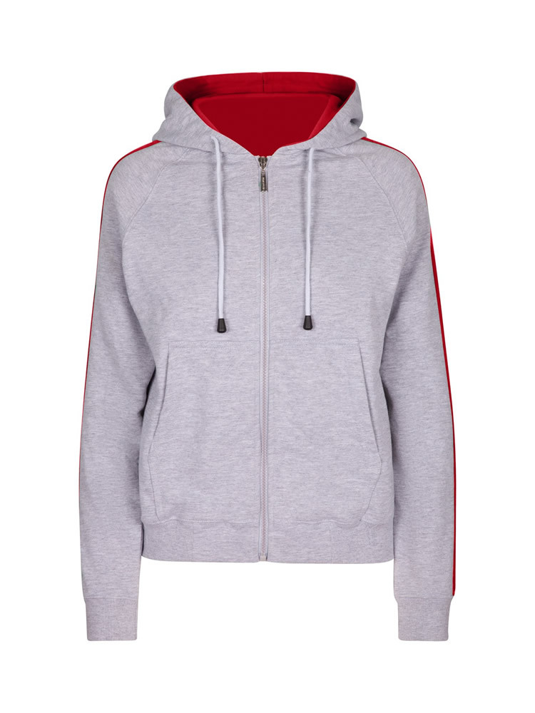Ladies/Junior Stripe Sleeves Hoodies