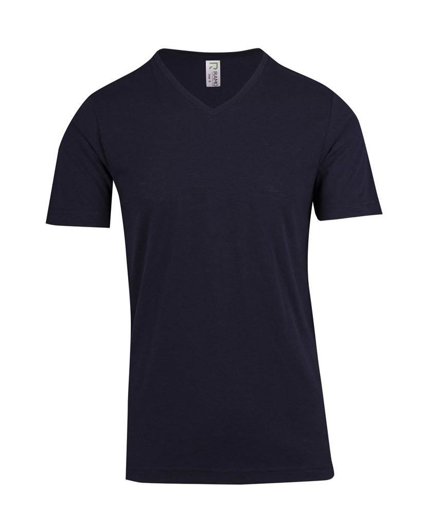 Men's Raw Cotton Wave V Neck T-Shirt