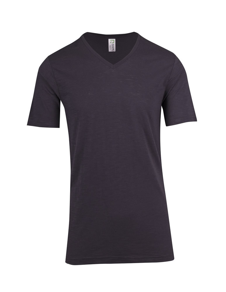 Men's Raw Cotton Wave V Neck T-Shirt