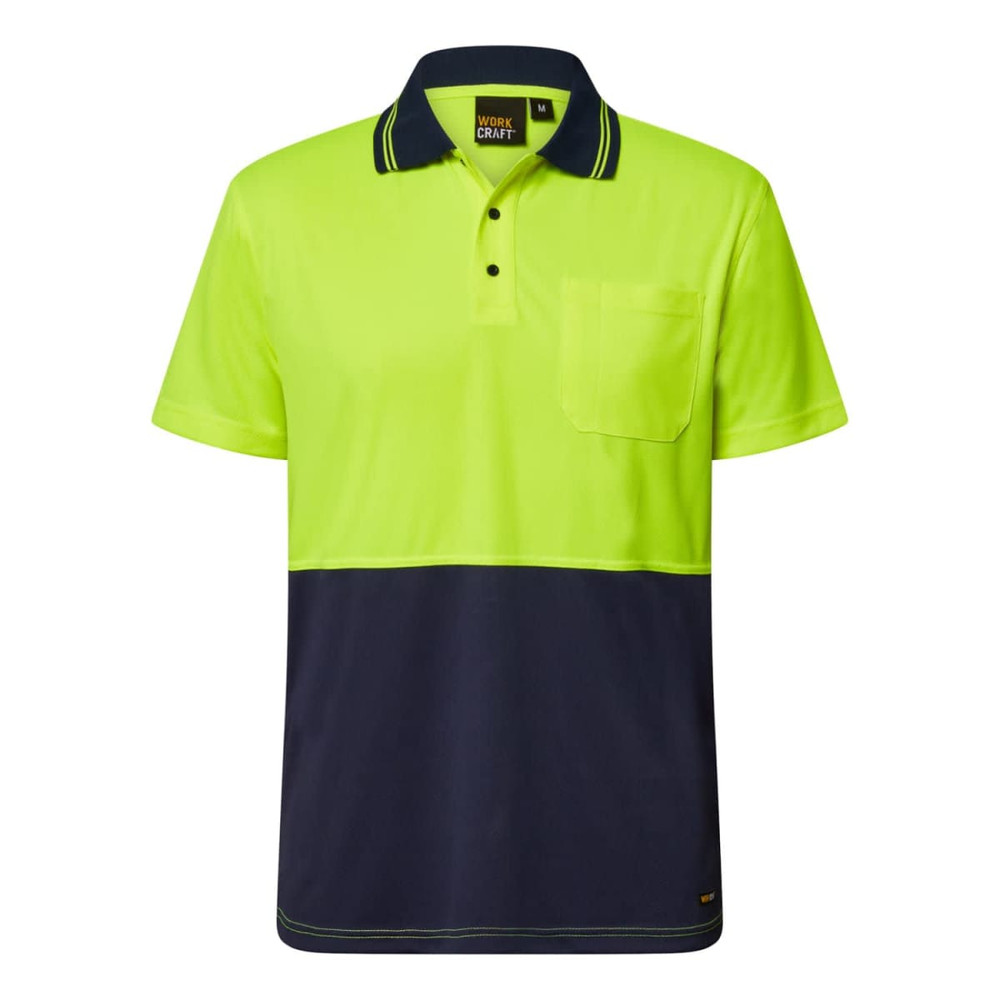 Hivis Two Tone Polo Pocket- Ss