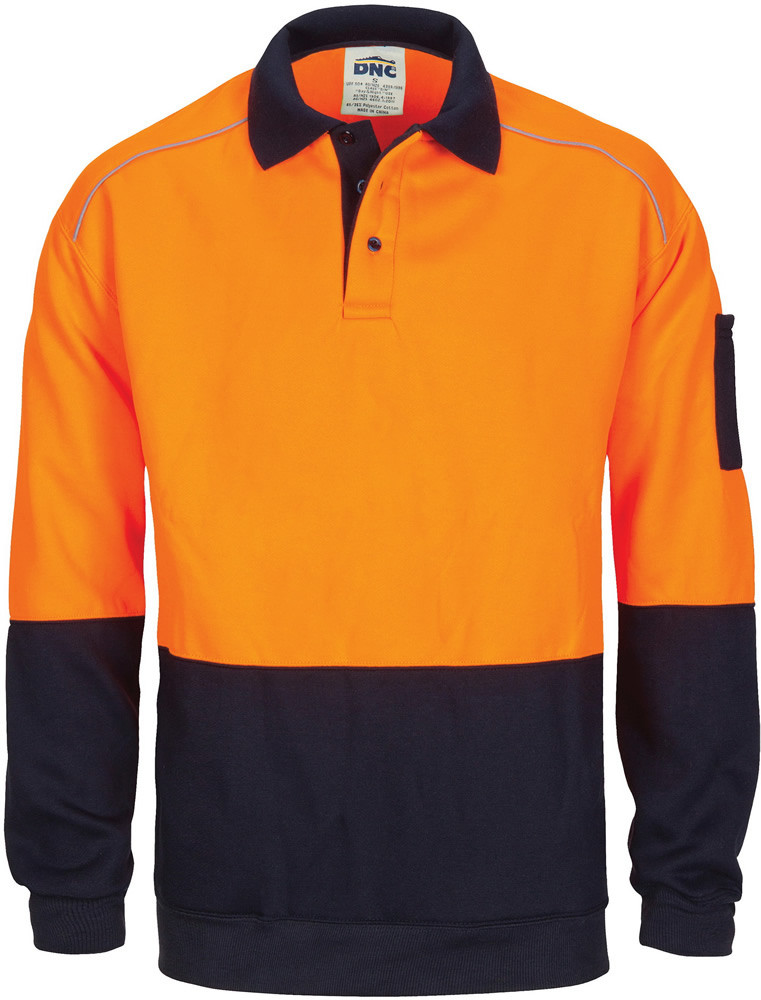 Hi Vis Rugby Top Windcheater with Two Side Zipped Pockets