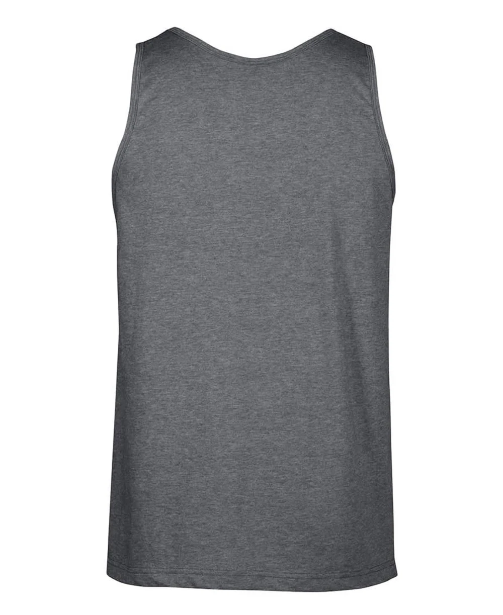 A grey singlet with a simple design and no visible branding on the back.