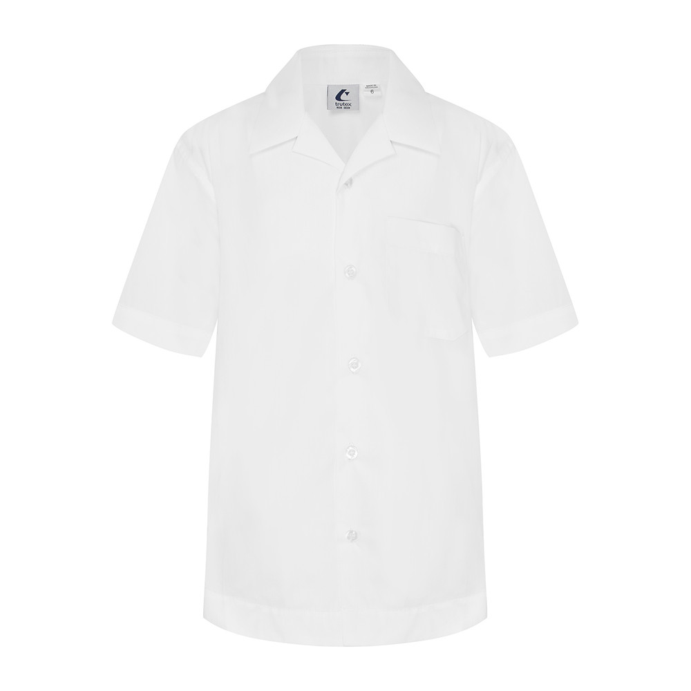 Short Sleeve Shirt with Open Neck Collar