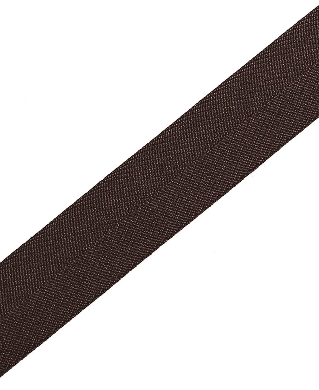 A brown cross back apron strap with a textured finish, suitable for workwear purposes. It features a branding logo.