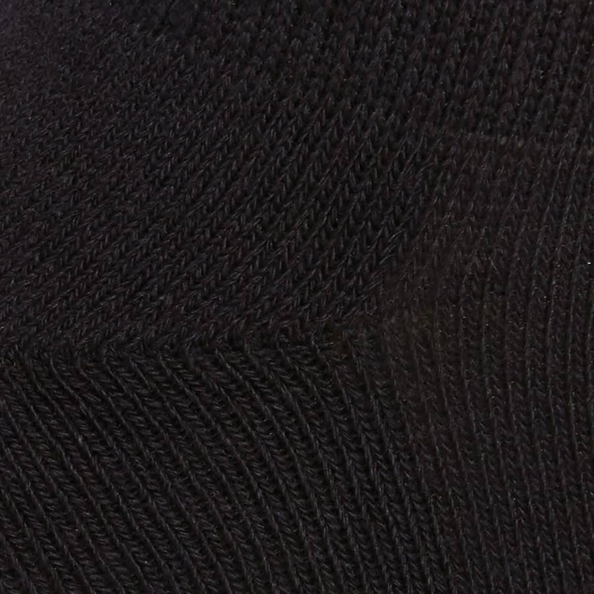 A black ankle sock featuring a textured pattern, part of a five-pack set. Includes branding on the sock.