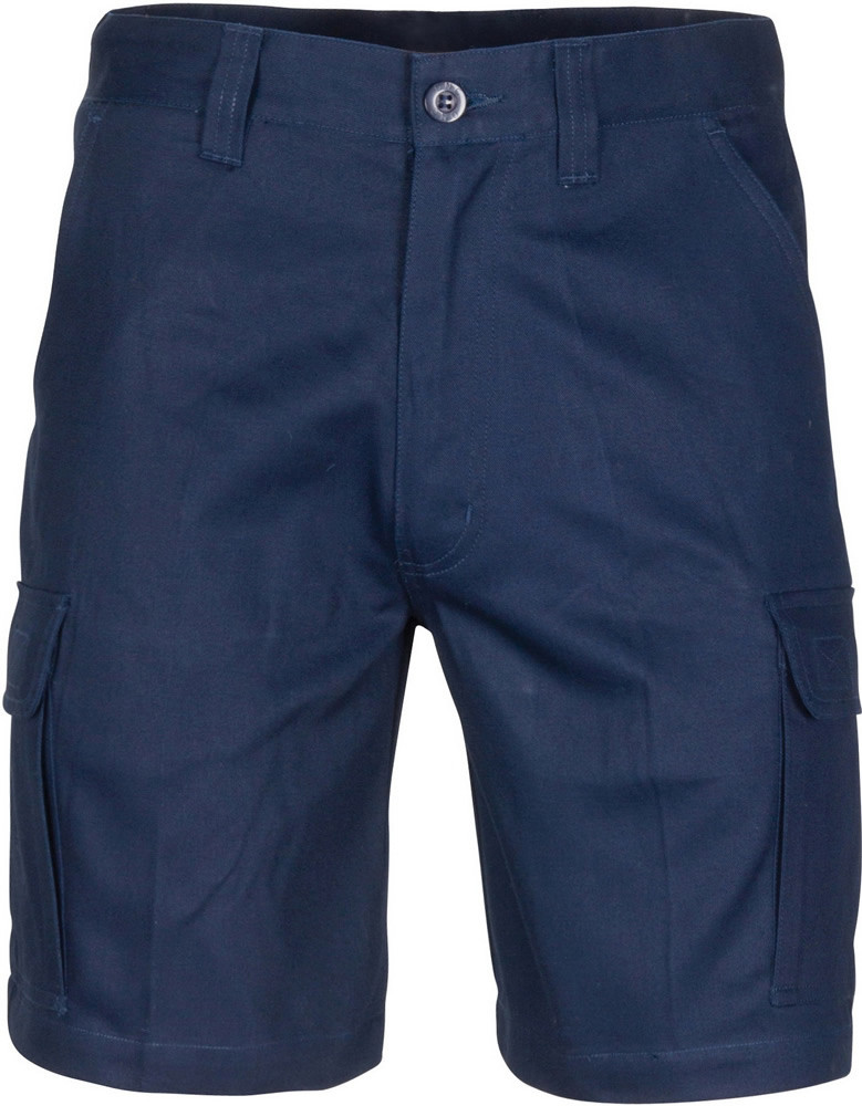 Middle Weight Cotton Double Slant Cargo Shorts - With Shorter Leg Length