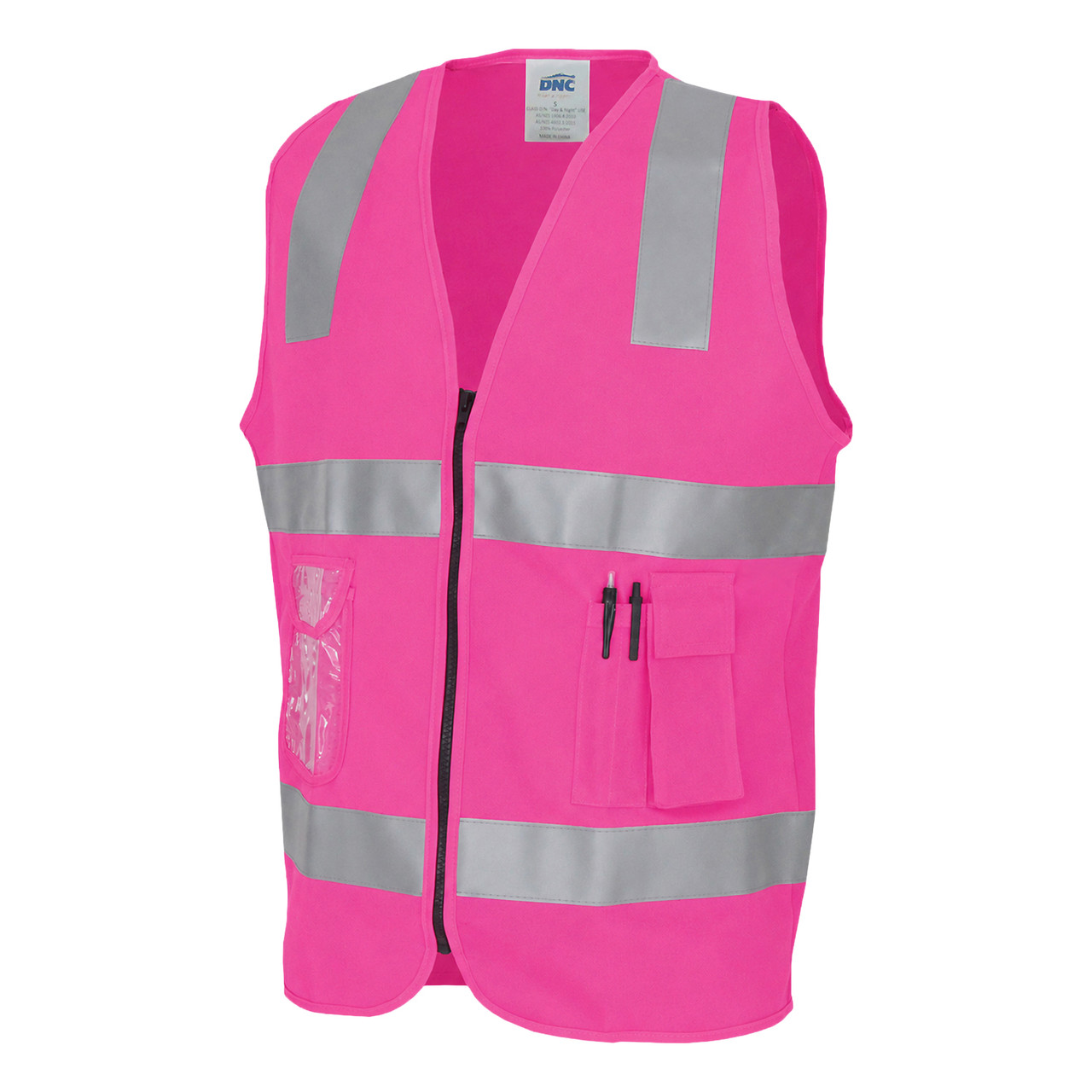 Day/Night Side Panel Safety Vest with Generic R/Tape
