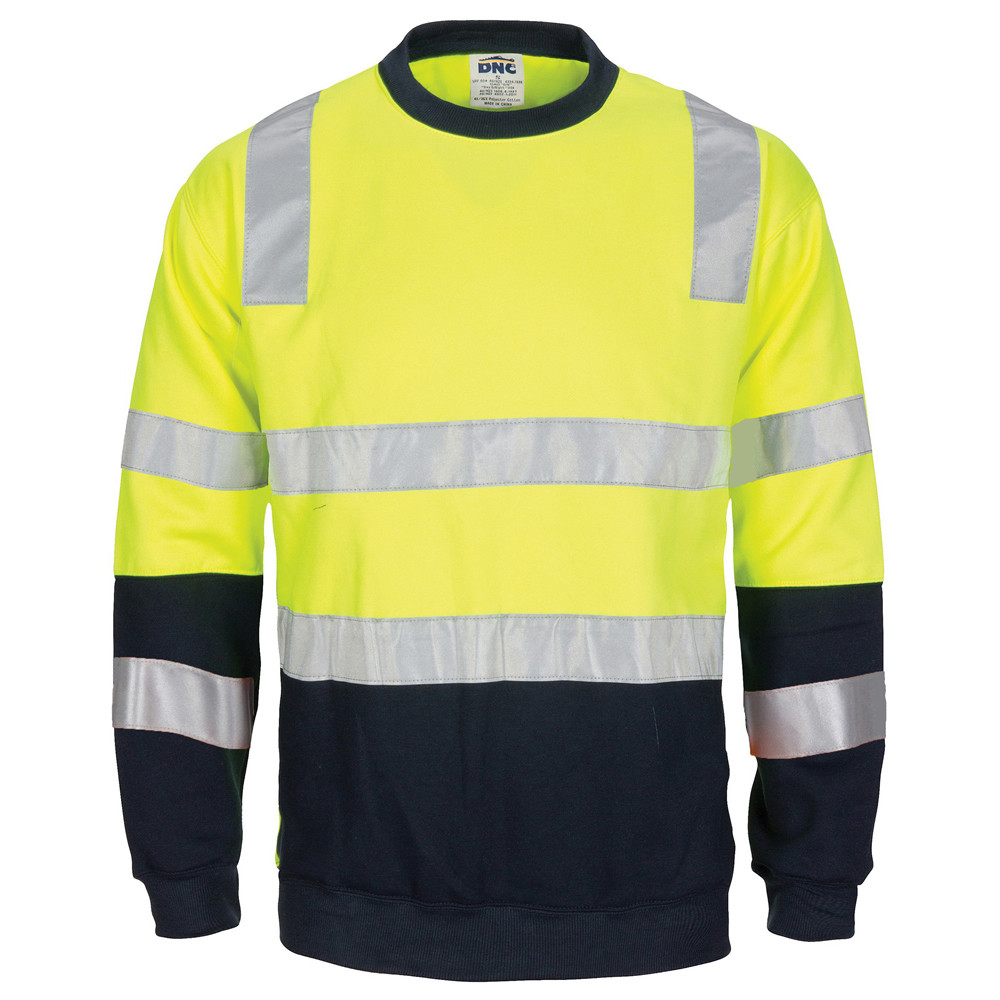 Hi Vis Two Tone Crew-Neck Fleecy Sweat Shirt