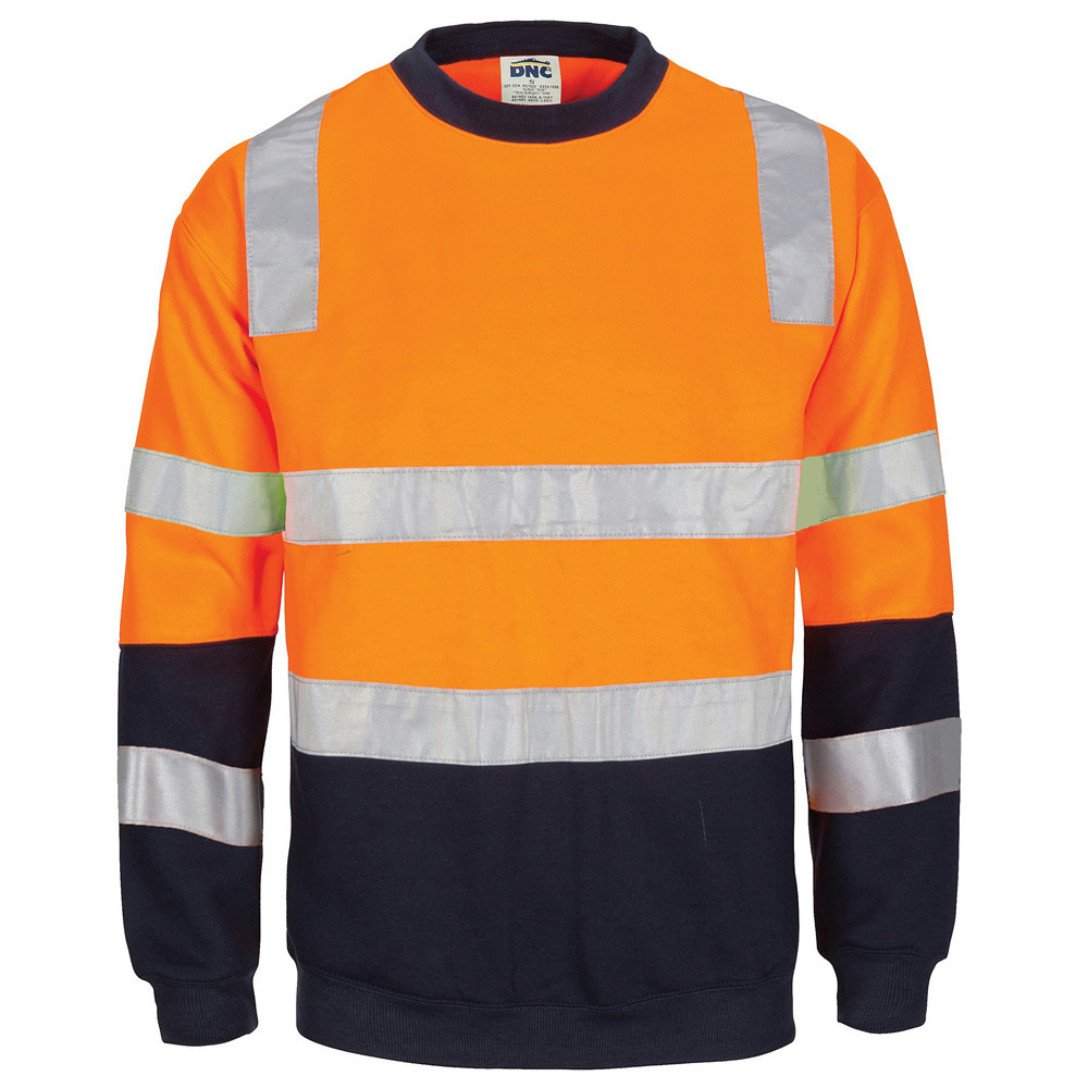 Hi Vis Two Tone Crew-Neck Fleecy Sweat Shirt