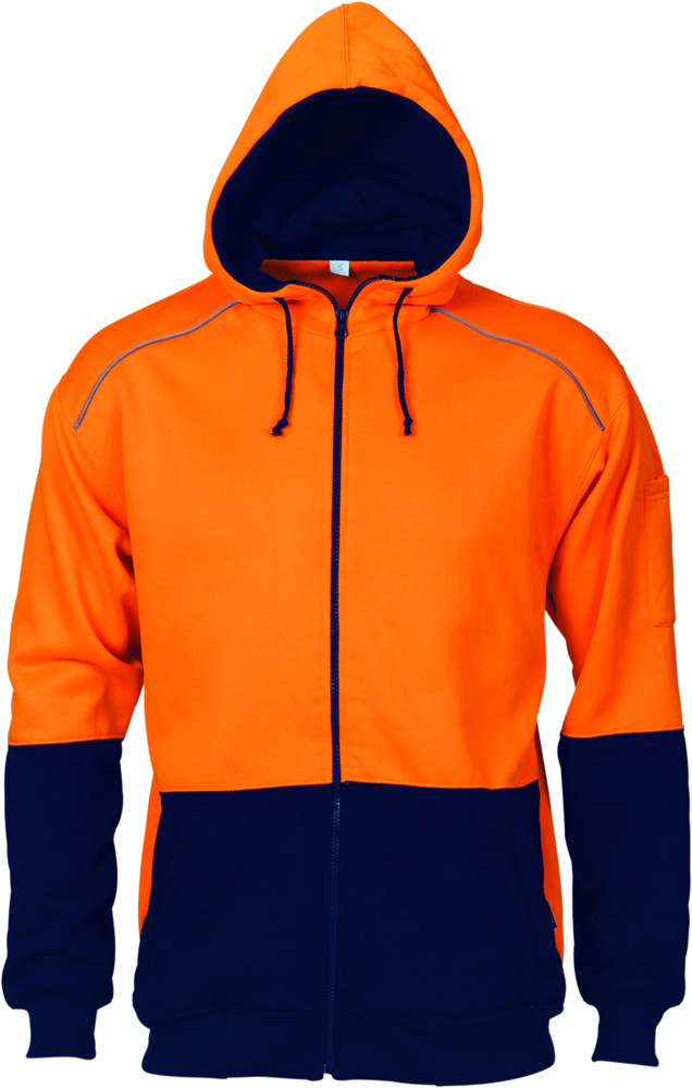 Hi Vis Contrast Piping Fleecy Hoodie