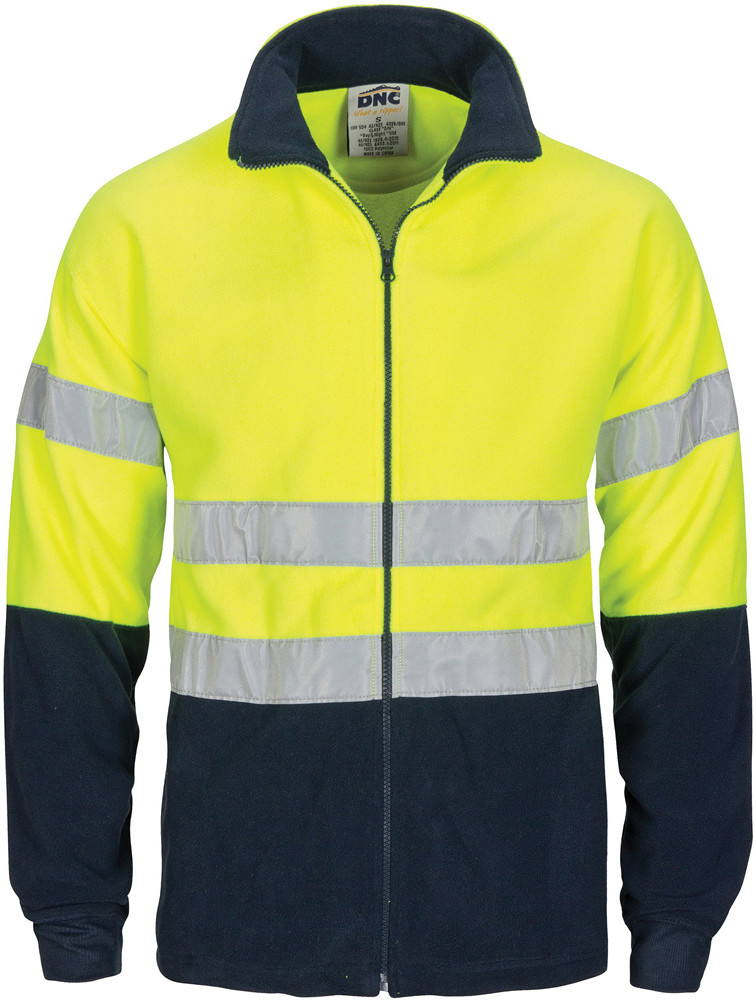 Hi Vis Two Tone Full Zip Polar Fleece with Generic R/Tape