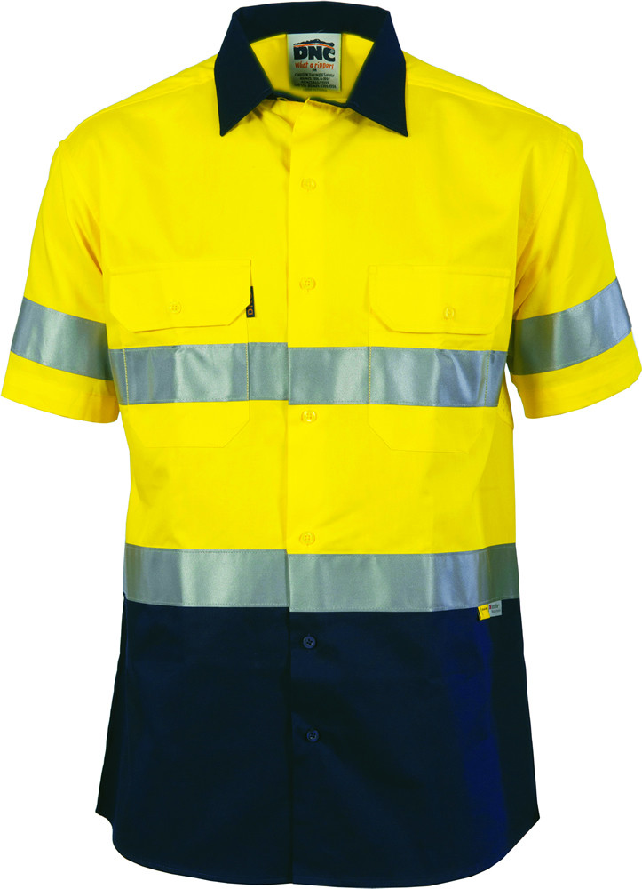 Hi Vis Two Tone Drill Shirt with 3M 8906 R/Tape - short sleeve