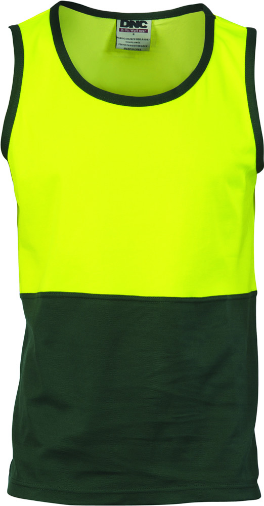 Hi Vis Cotton Back Two Tone Singlet