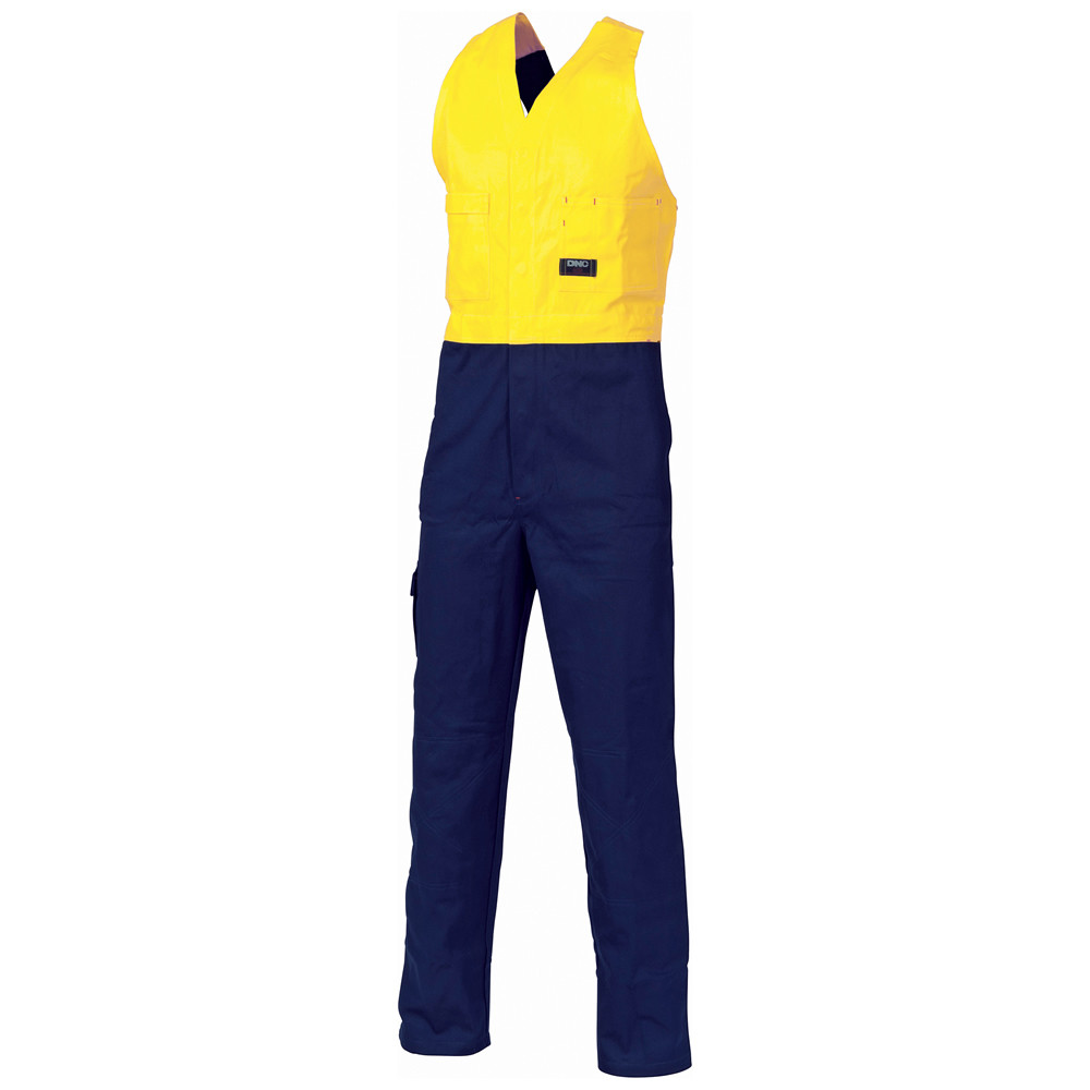 Hi Vis Two Tone Cotton Action Back Overall