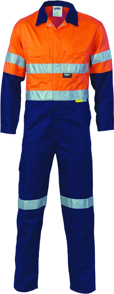 Hi Vis Two Tone Cotton Coverall with 3M R/Tape