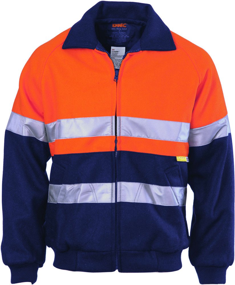 Hi Vis Two Tone Bluey Bomber Jacket with 3M R/Tape