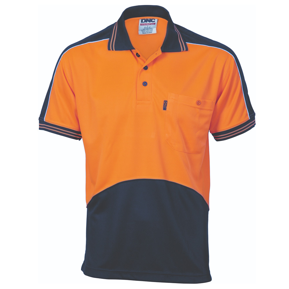 Hi Vis Cool Breathe Panel Polo Shirt - Short Sleeve