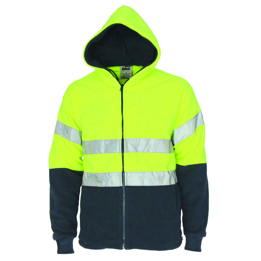 Hi Vis Full Zip Polar Fleece Hoodie with CSR