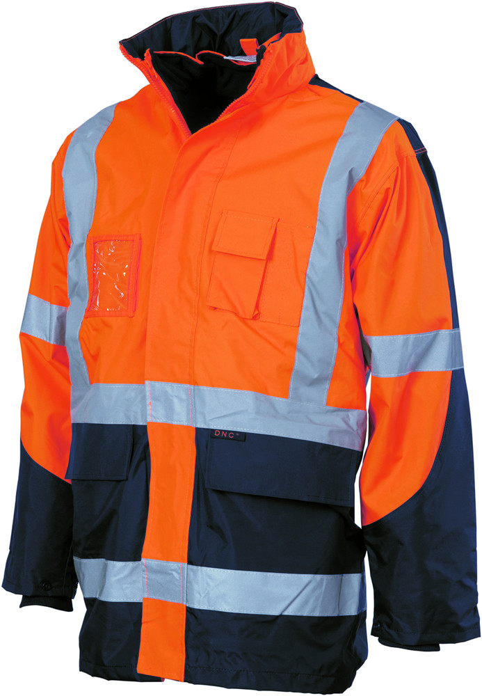 Hi Vis Cross Back Two Tone D/N 6 in1 Contrast Jacket (Outer Jacket and Inner Vest can be sold separately)
