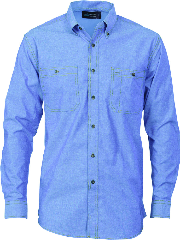Cotton Chambray Shirt Twin Pocket - Long Sleeve