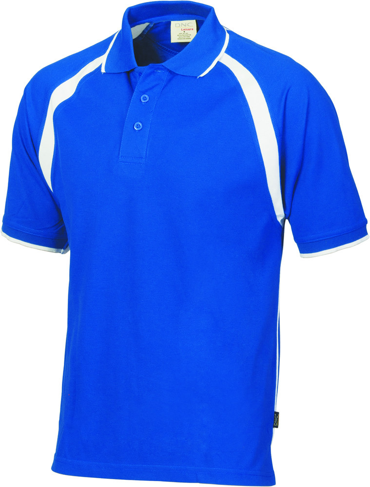 Mens Poly/Cotton Contrast Raglan Panel Polo