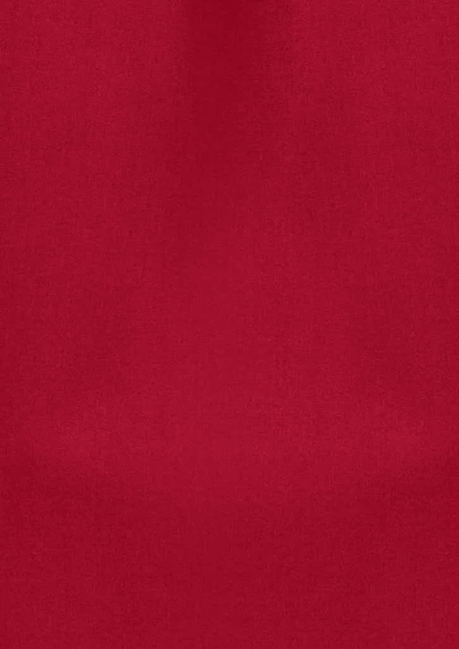 A plain red tunic featuring a simple design, suitable for uniforms and casual wear. It includes a branding logo.