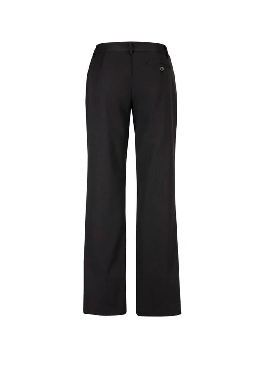 Relaxed fit women's pants in black, featuring a back pocket and waistband. Includes branding detail.