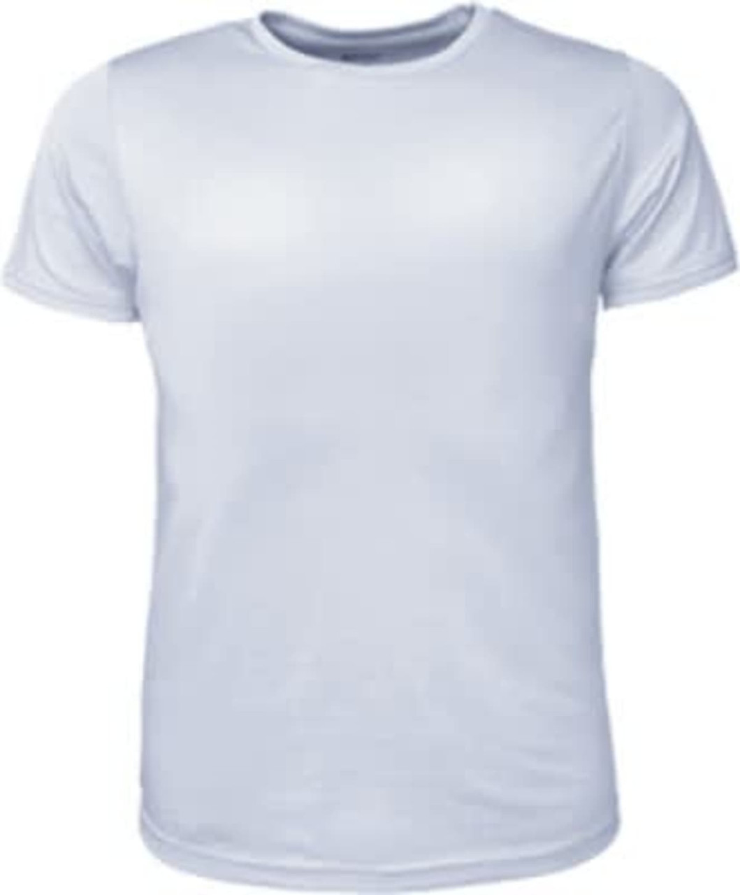 A light blue brushed men's T-shirt with a crew neckline and short sleeves. It includes a logo.