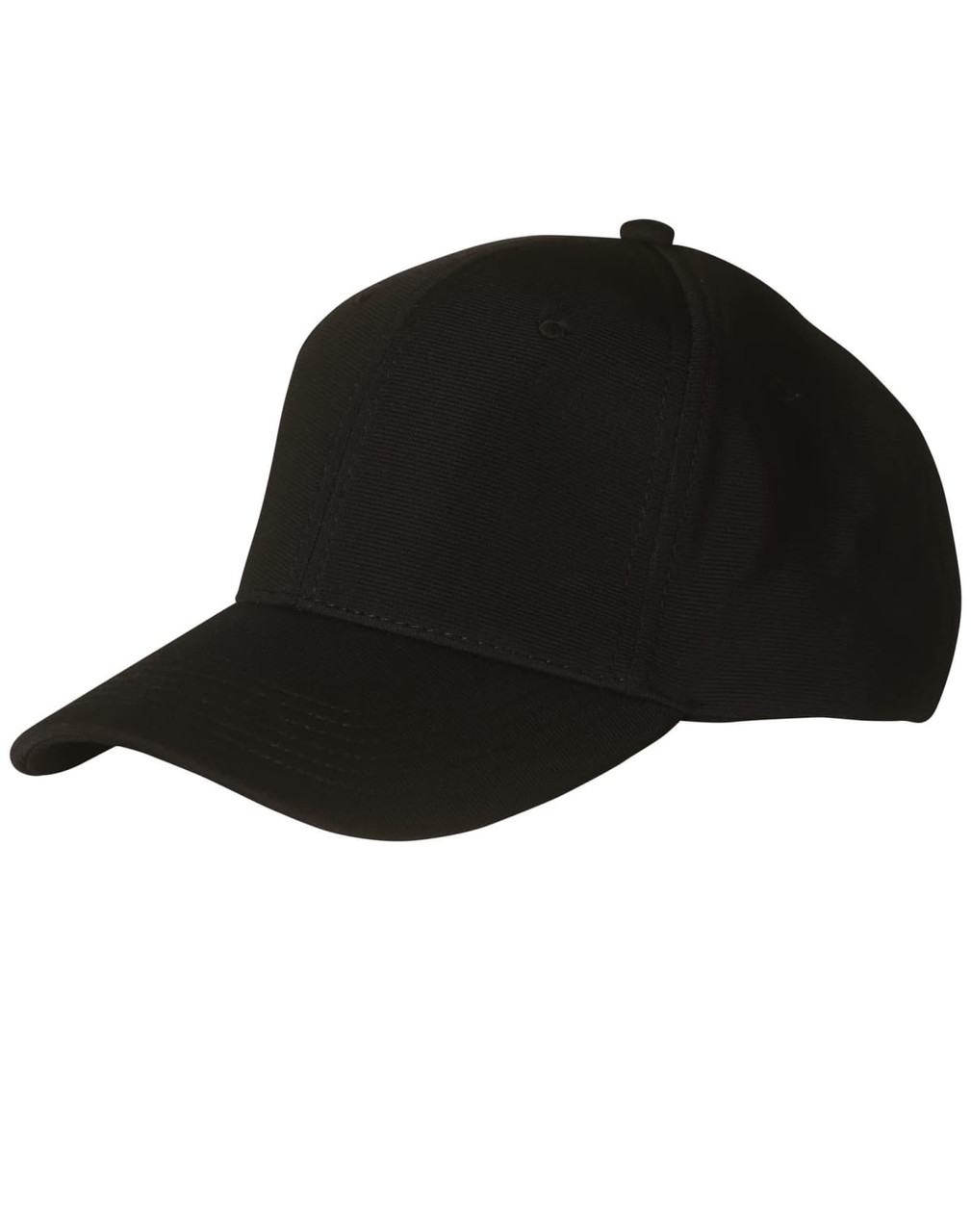 A black Ottoman cap with a curved brim and a rounded crown, featuring a logo.