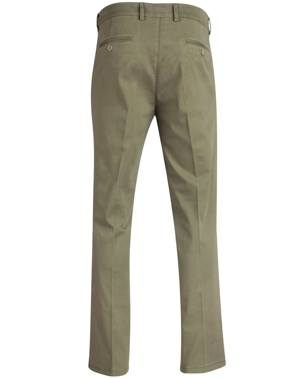 Men's Boston Chino Pants in khaki with a tailored fit and back pocket detailing. Features a logo on the waistband.