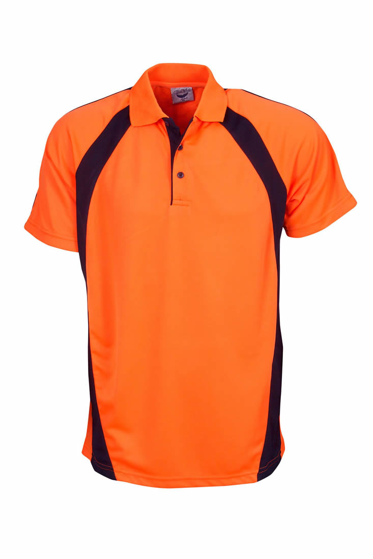Hi Vis Coolfast Mini Waffle Polo Mens